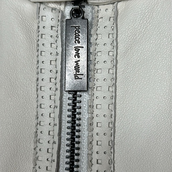 NWOT Peace Love World Leather Mixed Media Jacket Size 4 - Picture 5 of 16